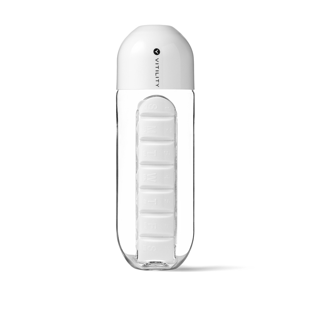 Bottle with pill organiser